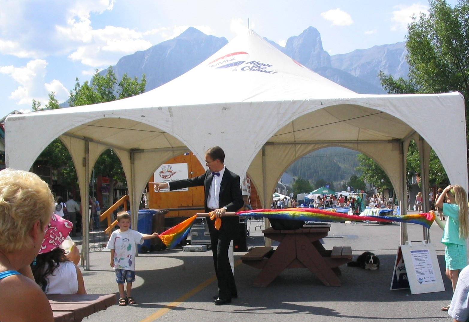 Richard Young the Magician at the Street Fair in Canmore, Alberta, Canada which is just outside of Banff, Alberta